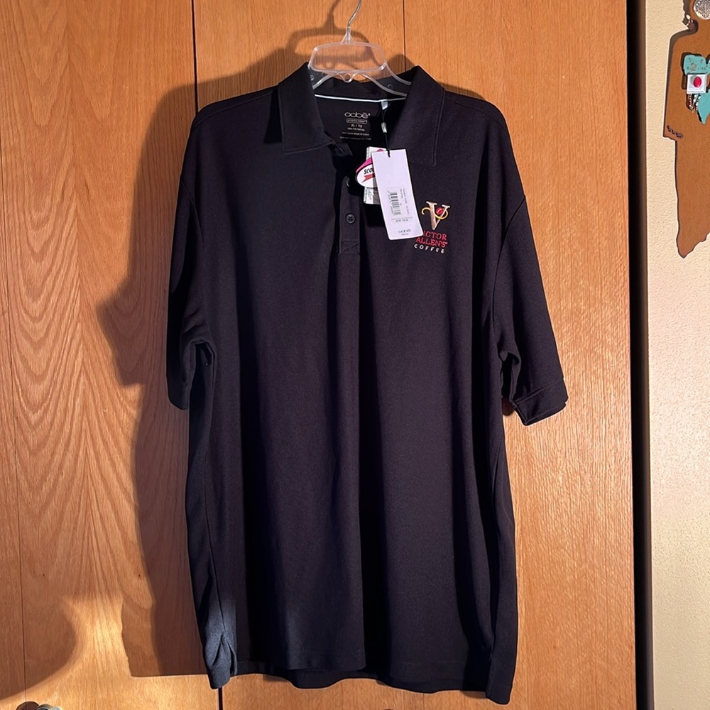 NEW Oobe Mesh Polo Shirt XL Men BLACK 3 button antimicrobial wicking scotchguard